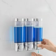KALEFU 3-in-1 Room Wall Mounted Bathroom Shower Pump Dispenser and Organizer Large Capacity Shampoo and Conditioner Dispenser can be Used for Shampoo Conditioner Body Lotion Bathroom Kitchen Hotel